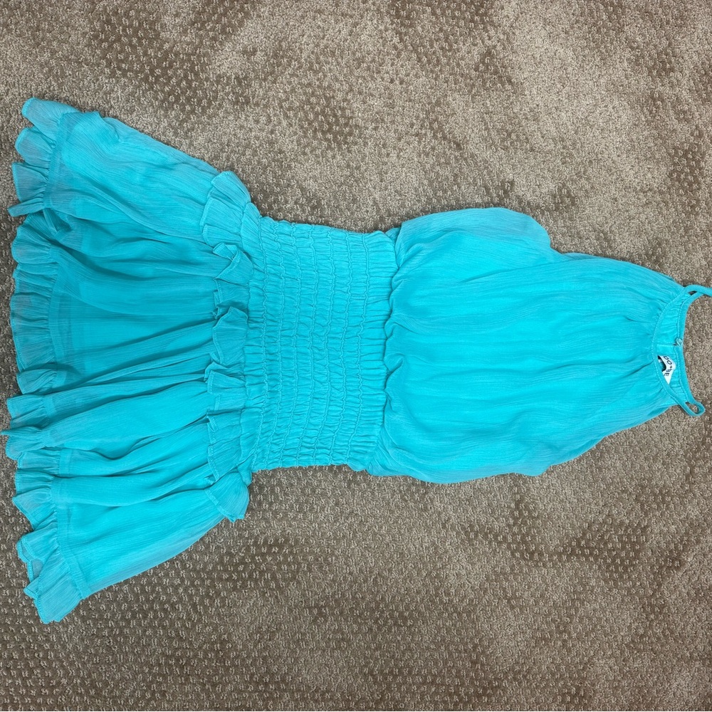 Turquoise Ruffled Dress - Picture 2 of 2